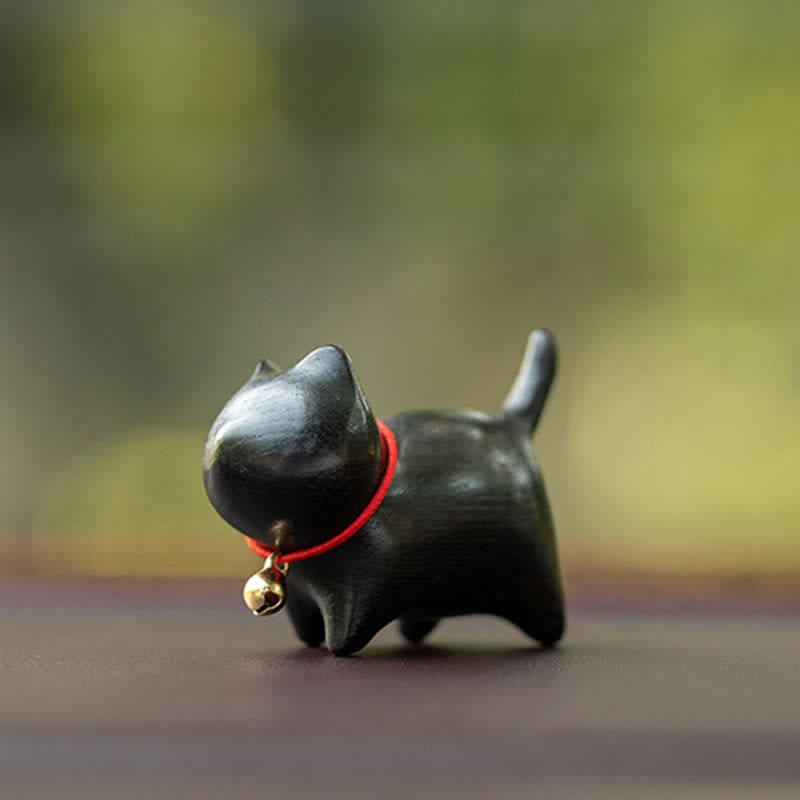 Green Sandalwood Small Leaf Red Sandalwood Cute Cat Animals Soothing Peace Decorations