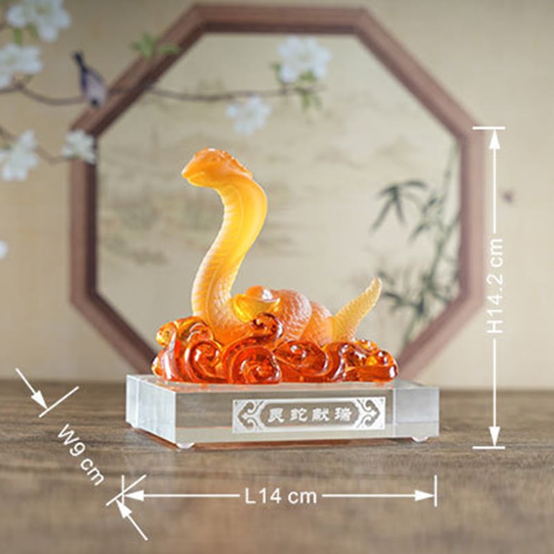 Year Of The Snake Ingot Liuli Art Piece Home Decoration