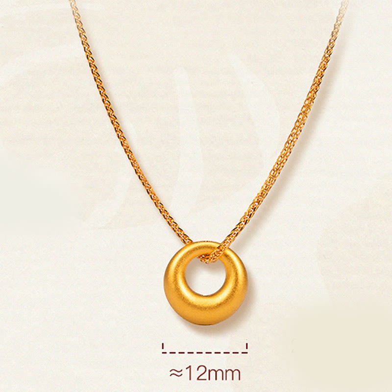 999 Gold Peace Buckle Auspicious Necklace Pendant