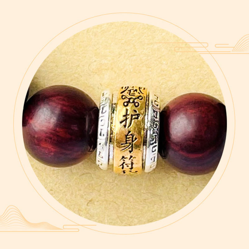 Small Leaf Red Sandalwood Amulet Protection Bracelet