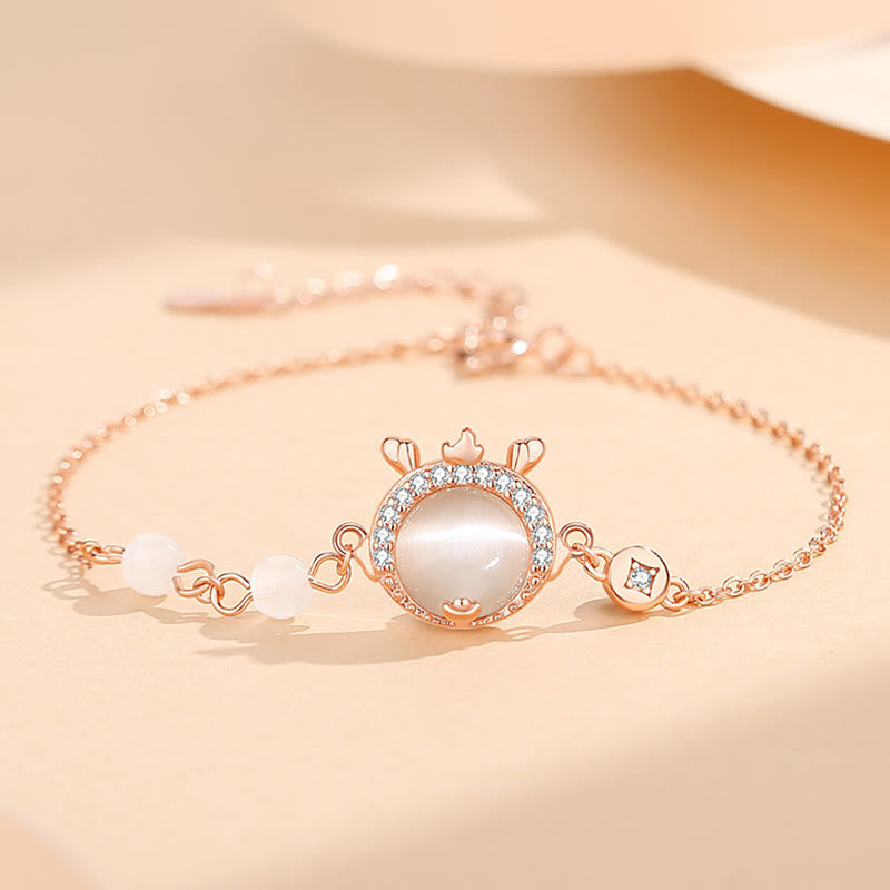 925 Sterling Silver Year of the Dragon Cat's Eye Cute Dragon Copper Coin Protection Bracelet Necklace Pendant Earrings (Extra 30% Off | USE CODE: FS30)