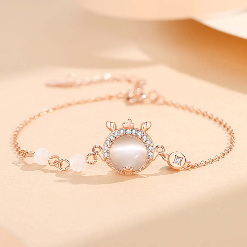 925 Sterling Silver Year of the Dragon Cat's Eye Cute Dragon Copper Coin Protection Bracelet Necklace Pendant Earrings (Extra 30% Off | USE CODE: FS30)