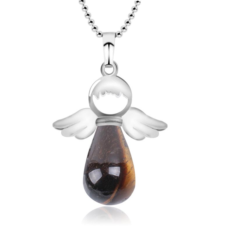 Little Angel Wings Natural Crystal Luck Necklace Pendant