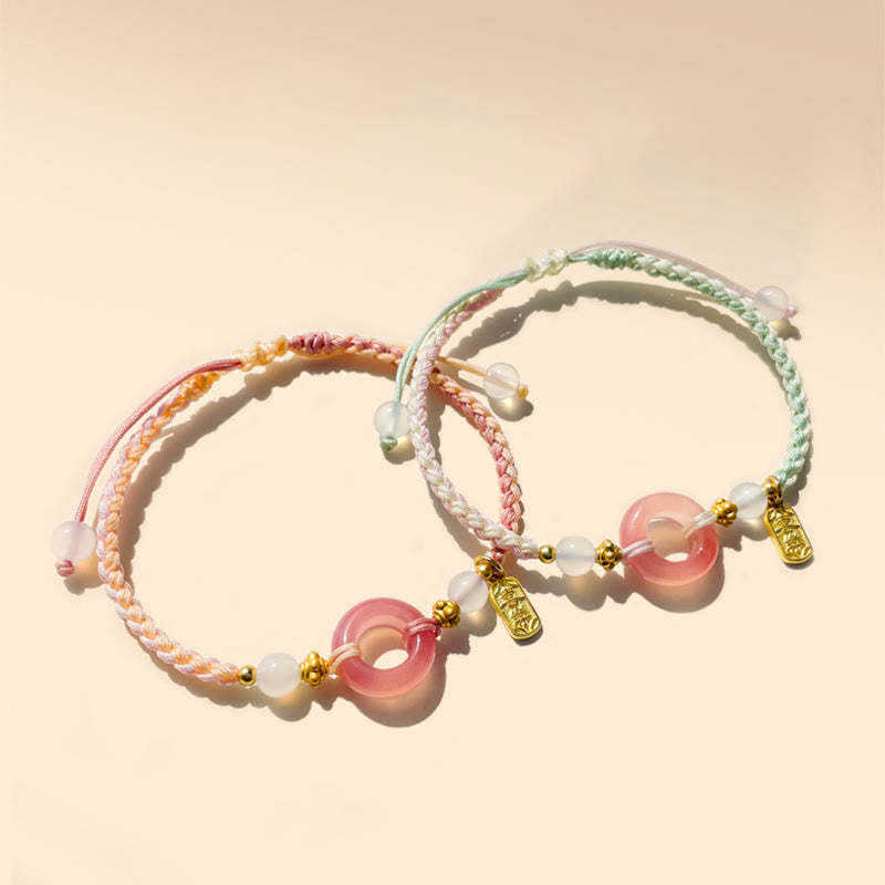 Peace And Joy Agate Peace Buckle Auspicious Handmade Braided Bracelet