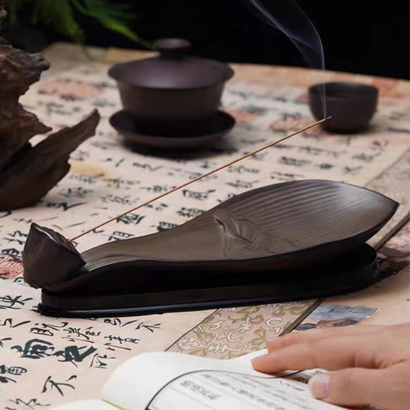 Lotus Pod Zen Healing Brown Ceramic Stick Incense Burner Decoration