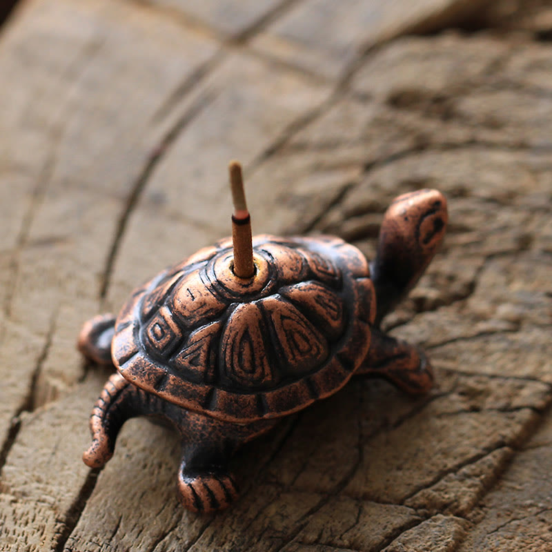 Alloy Turtle Snail Healing Incense Burner Desk Decoration