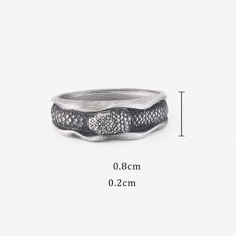 999 Sterling Silver Snake-shaped Year Of The Snake Protection Ring