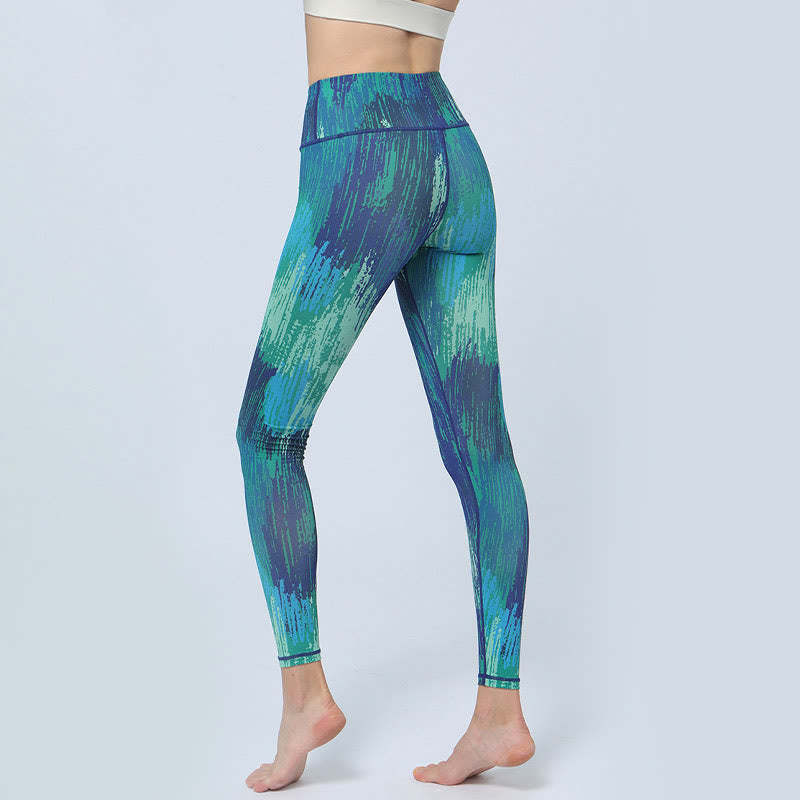 Leaves Print Sports Fitness Yoga High Waist Leggings Women's Yoga Pants