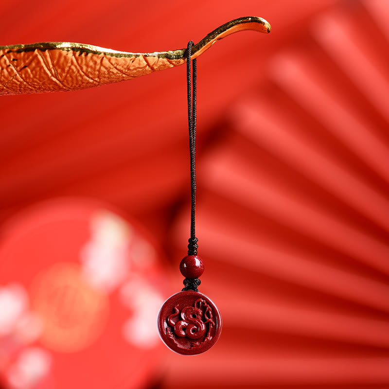 Chinese Zodiac Cinnabar Calm Phone Hanging Decoration Key Chain Necklace Pendant