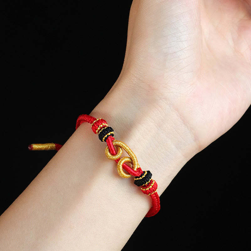Handmade Ingot Pattern Braided String Protection Bracelet