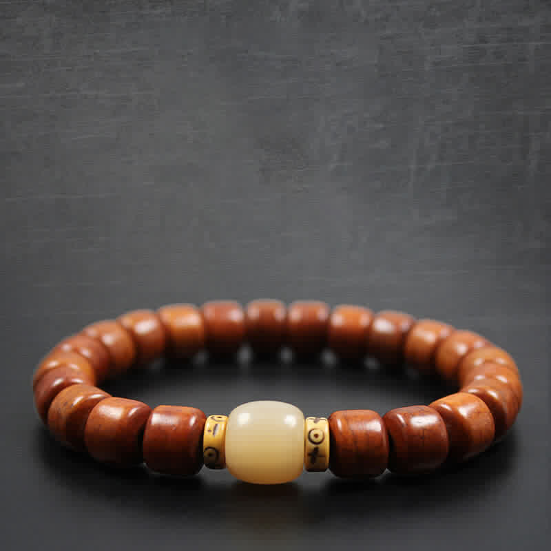 Tibetan Yak Bone Om Mani Padme Hum Strength Bracelet