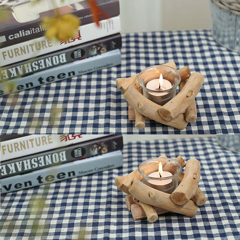 Wood Candlestick Home Candle Holder Decoration