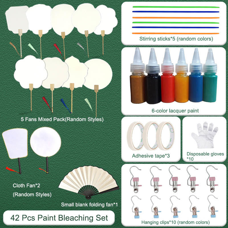 DIY Chinese Lacquer Fan Blank Painting Handheld Fan