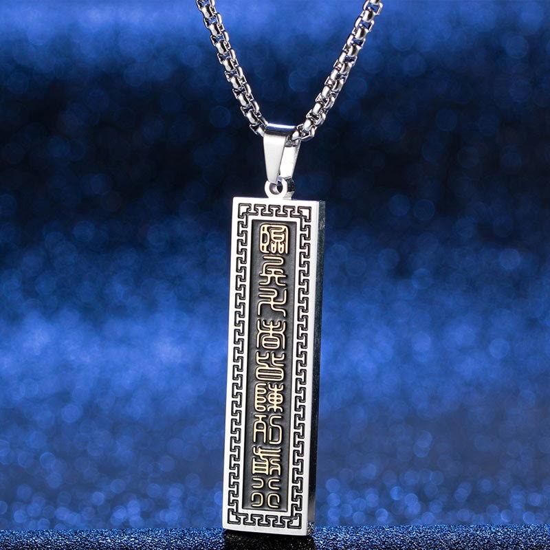 The Nine-word Mantra Titanium Steel Bagua Yin Yang Balance Necklace Pendant