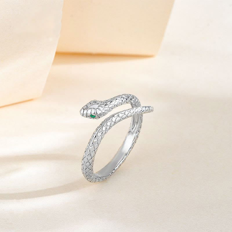 925 Sterling Silver Year Of The Snake Adjustable Protection Ring