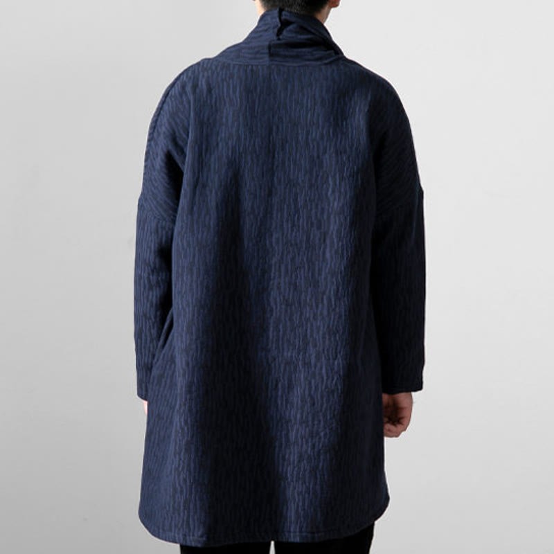 Fall Simple Cotton Fleece Lined Men's Mid-length Coat Clothing