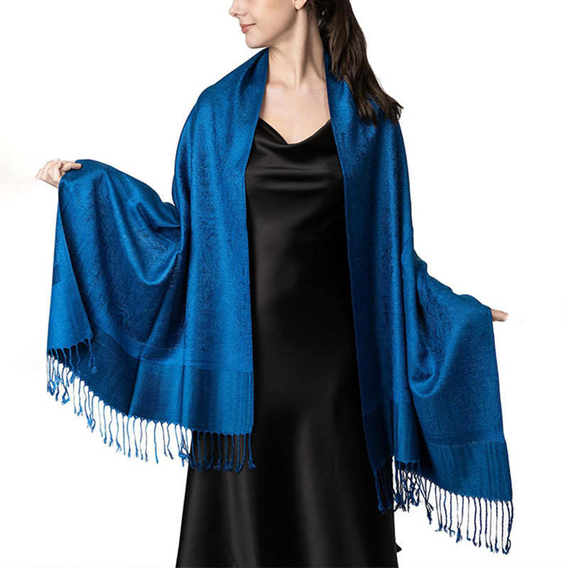 Tibetan Cashew Jacquard Tassels Shawl Spring Fall Winter Warm Cozy Scarf Wrap