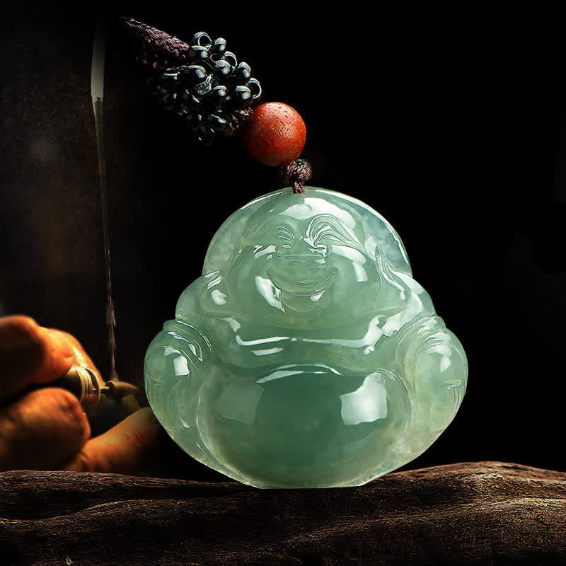 Laughing mystic zen Jade Abundance String Necklace Pendant