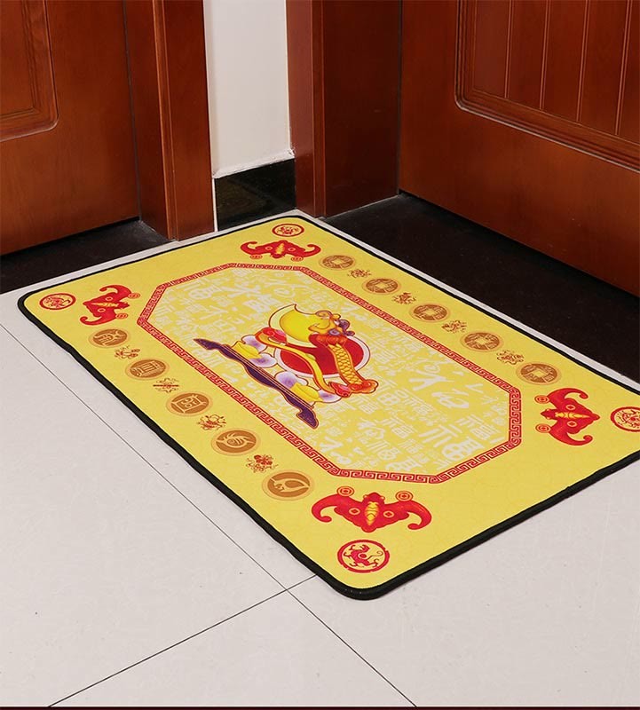 Five Elements Lucky Crane Gourd Kirin Dragon Axe Nine Koi Fish Non-slip Foot Pad Doormat