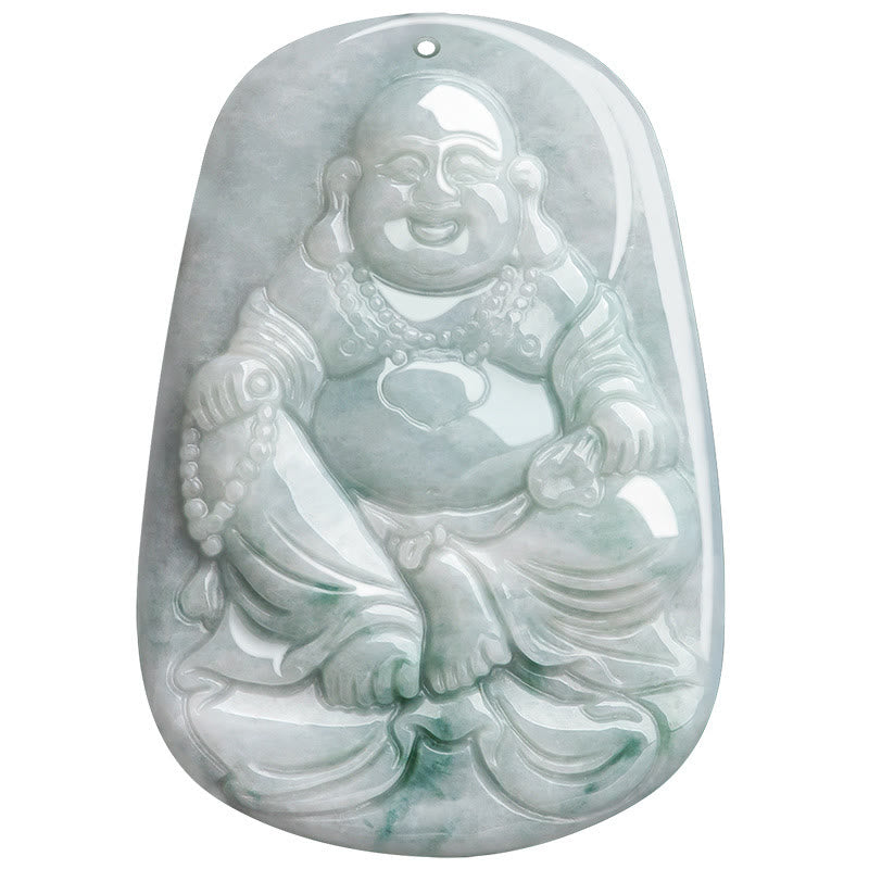 Natural Jade Laughing mystic zen Maitreya mystic zen Luck String Necklace Pendant
