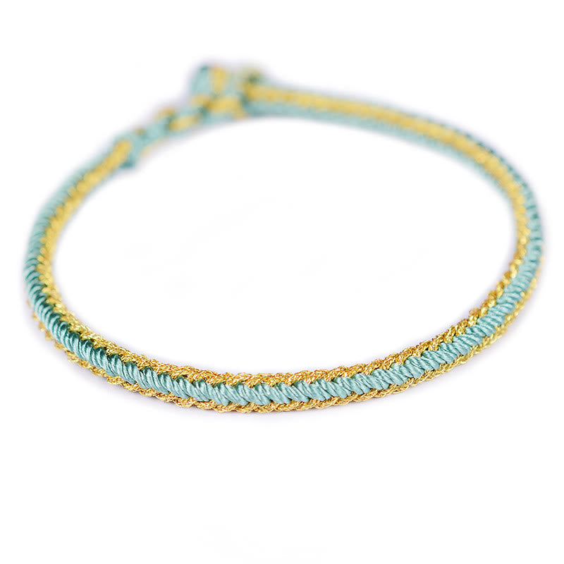 Two-Color Rope Handcrafted Eight Thread Peace Knot Bracelet
