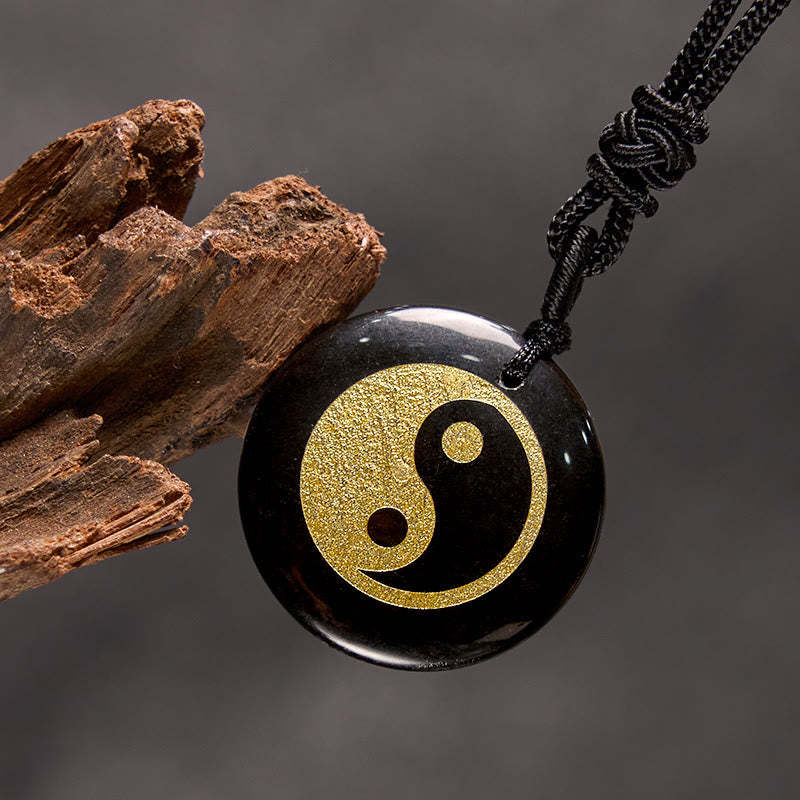 Various Crystal Amethyst Tiger Eye Green Aventurine Yin Yang Spiritual Necklace Pendant