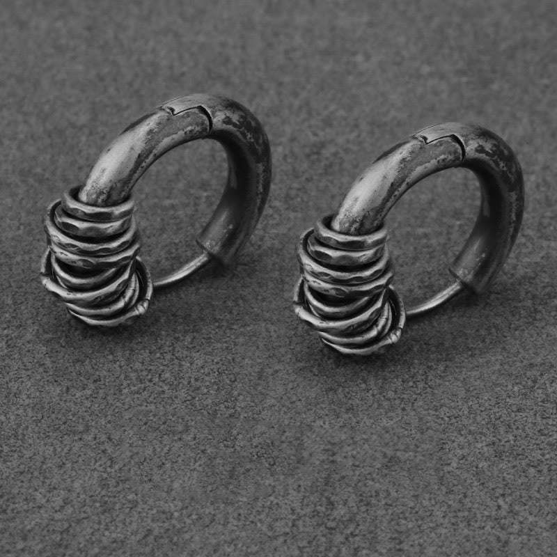 925 Sterling Silver Hand-hammered Protection Earrings