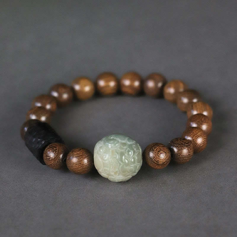 Sandalwood Bodhi Seed PiXiu Ebony Wood Bead Healing Bracelet
