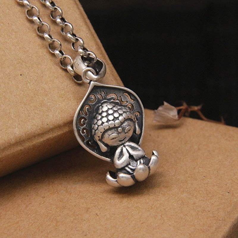 999 Sterling Silver Meditation mystic zen Lotus Serenity Necklace Pendant