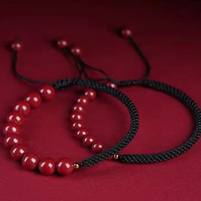 Natural Cinnabar King Kong Knot Blessing String Bracelet