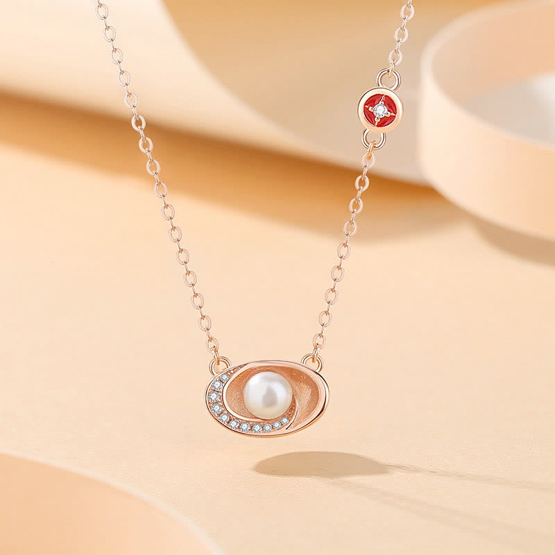 925 Sterling Silver Pearl Ingots Copper Coins Healing Necklace Pendant Red Rope Bracelet Set
