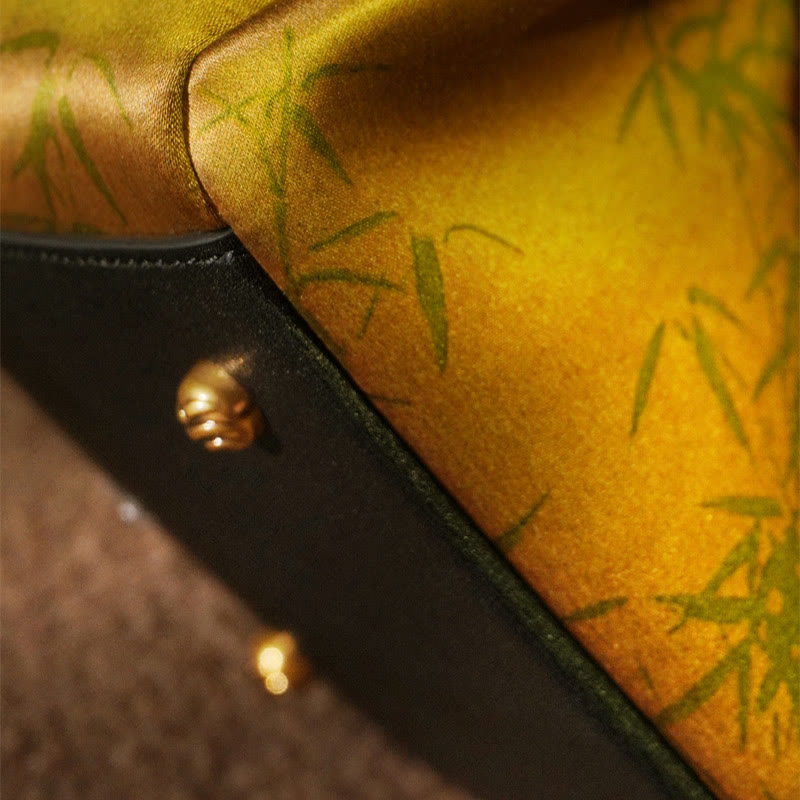 Plum Flower Bamboo Branches Embroidery Tassel Xiangyunsha Silk Shoulder Bag Hangbags