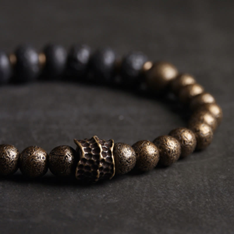 Lava Rock Beads Adsorb Negative Energy Copper Bracelet