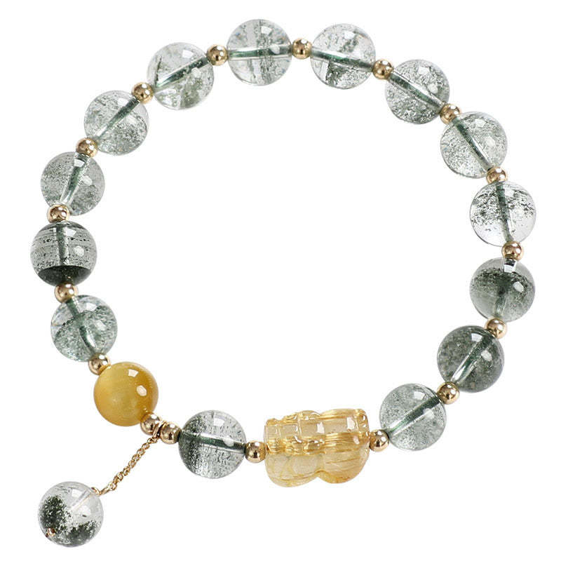 Green Phantom Citrine PiXiu Confidence Bracelet