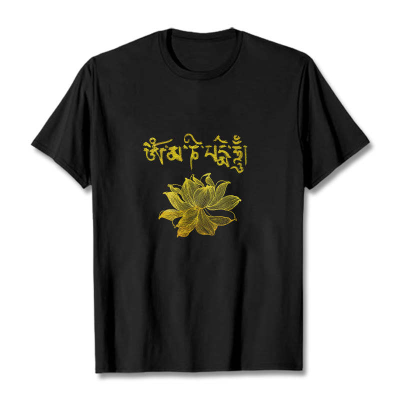 Golden Lotus Sanskrit Tee T-shirt