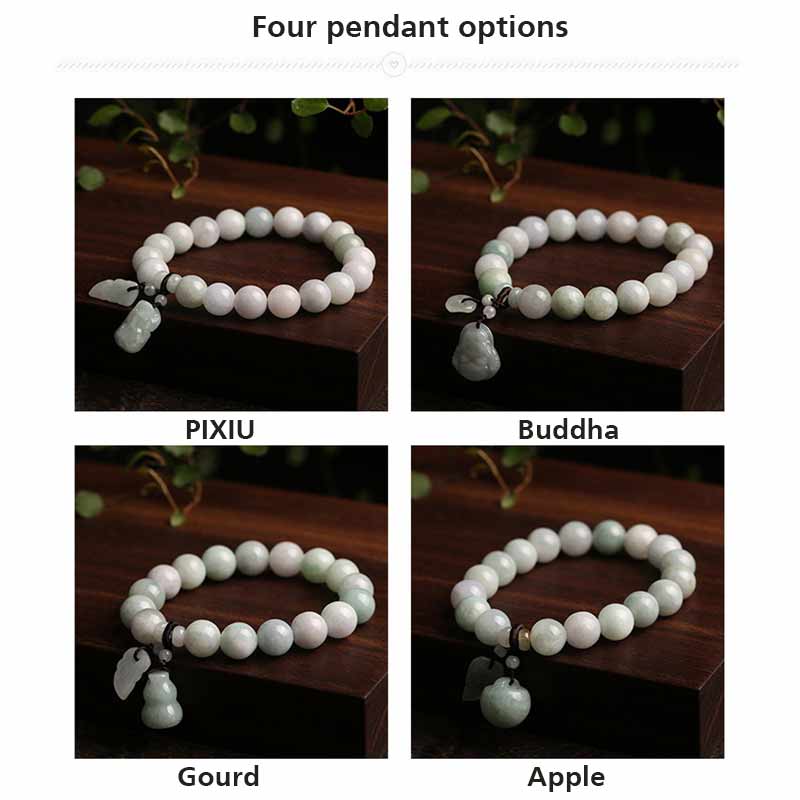 Natural Jade Pi Xiu mystic zen Gourd Apple Success Bracelet