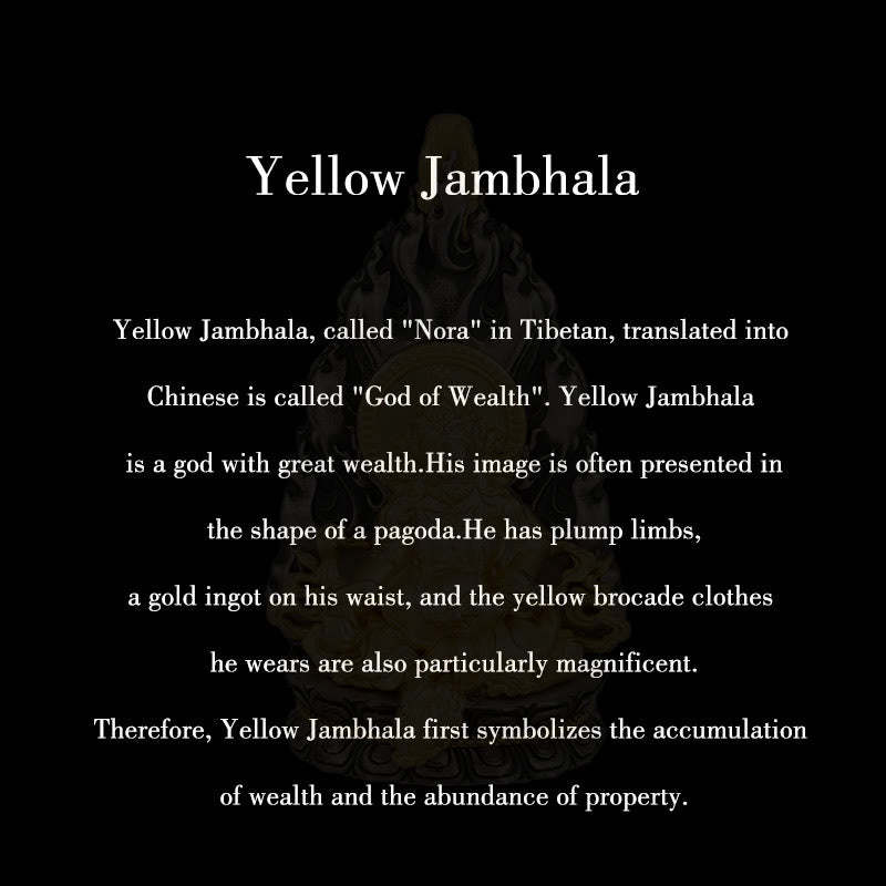 925 Sterling Silver Tibet Yellow Jambhala God of Wealth Blessing Necklace Pendant