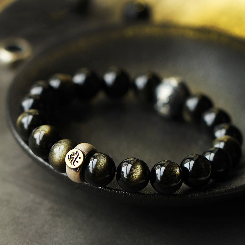 Chinese Zodiac Natal mystic zen Obsidian Purification Bracelet