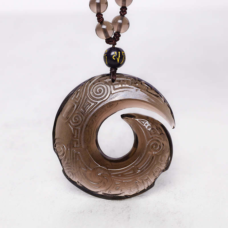 Natural Black Obsidian Ice Obsidian Strength Necklace Pendant