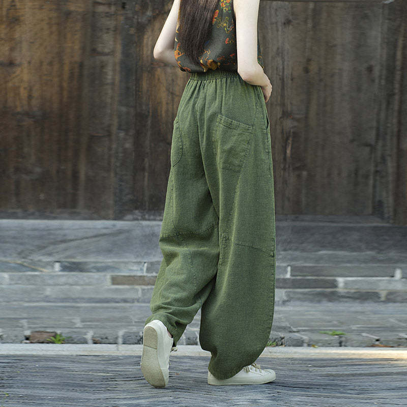 Cotton Linen Pants Harem Trousers Loose Zen Yoga Tai Chi Women's Pants