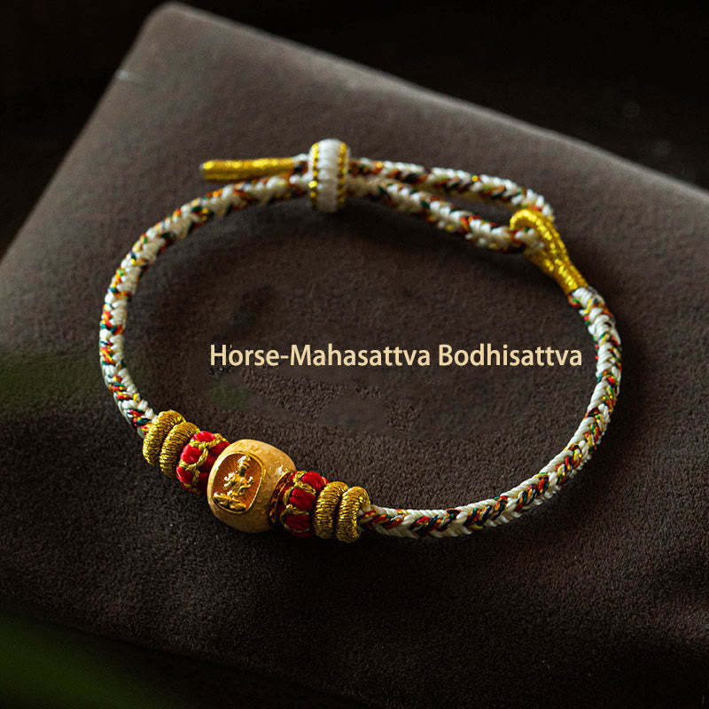 999 Gold Chinese Zodiac Natal mystic zen Year of the Snake Luck Handcrafted Rope Bracelet