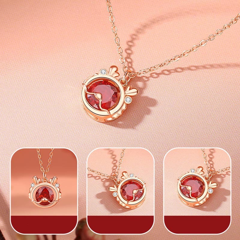 925 Sterling Silver Year Of The Dragon Luck Red Zircon Necklace Pendant Bracelet Earrings Ring (Extra 30% Off | USE CODE: FS30)