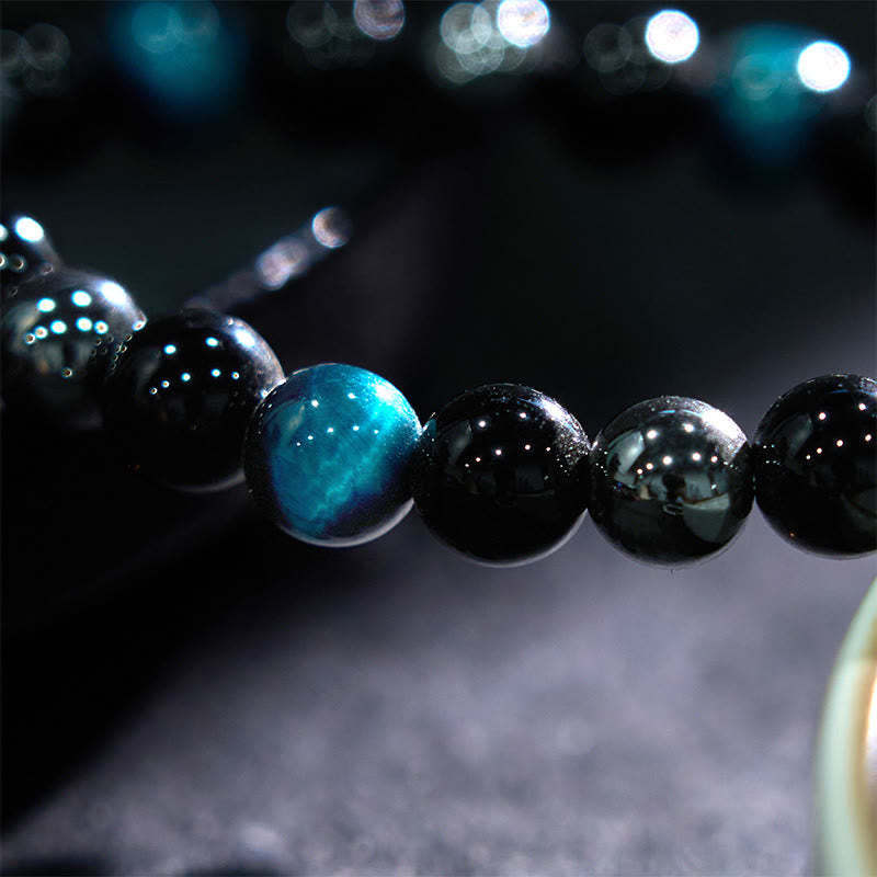Natural Tiger's Eye Obsidian Hematite Positive Powerful Bracelet