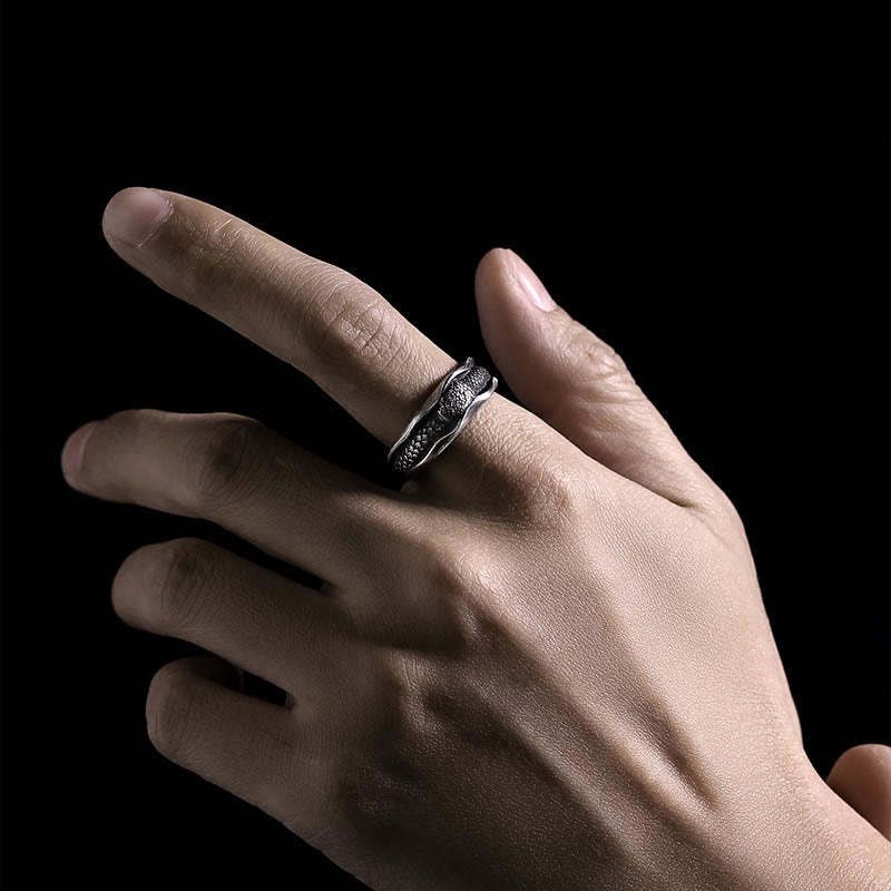 999 Sterling Silver Snake-shaped Year Of The Snake Protection Ring