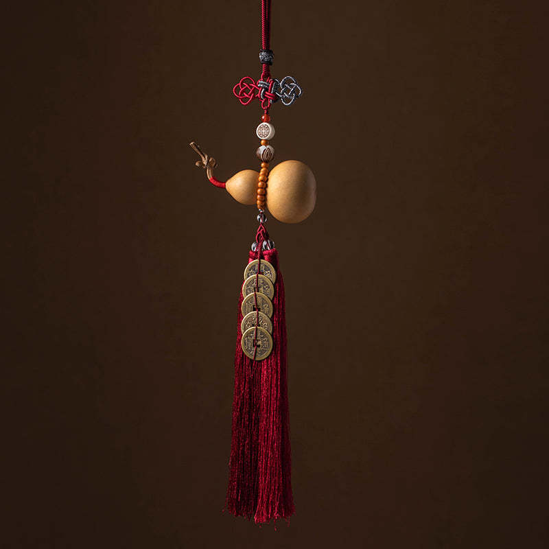 Feng Shui Coins Gourd Chinese Knot Lucky Coins Five Emperor Money Wealth Tassels Decoration