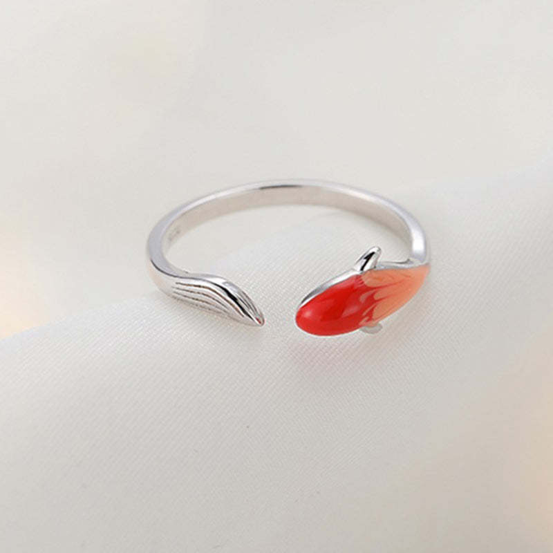Koi Fish Copper Balance Luck Adjustable Ring