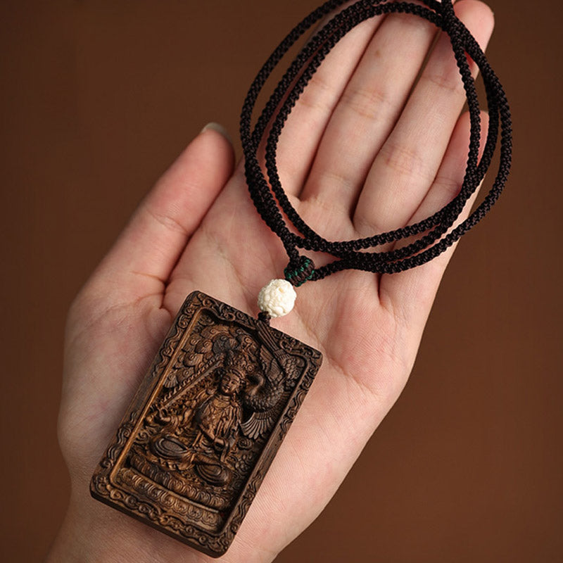 Chinese Zodiac Natal mystic zen Brunei Agarwood PiXiu Dragon Peace Necklace Pendant