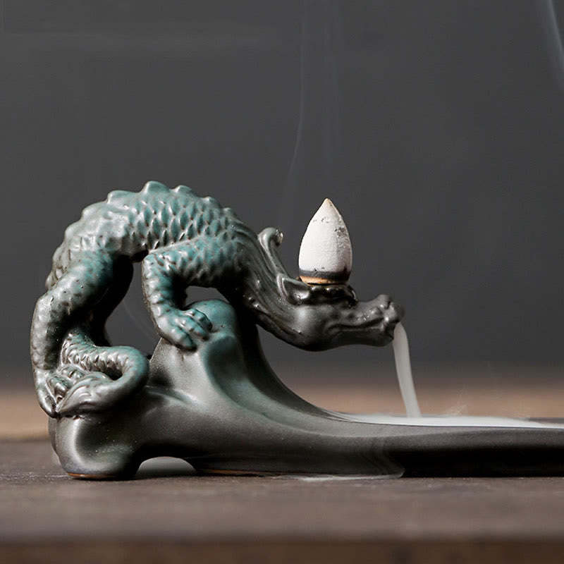 Moon Rabbit PiXiu Mountain Healing Ceramic Stick Incense Burner Decoration