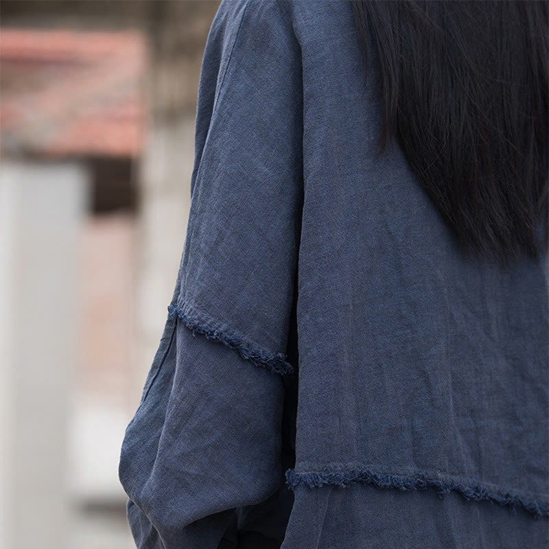 Irregular Splice Ramie Cotton Clothing