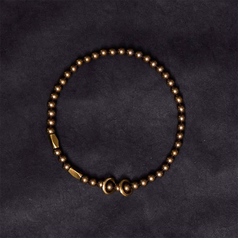 Wealth Self Care Copper Brass Beads Design Couple Bracelet